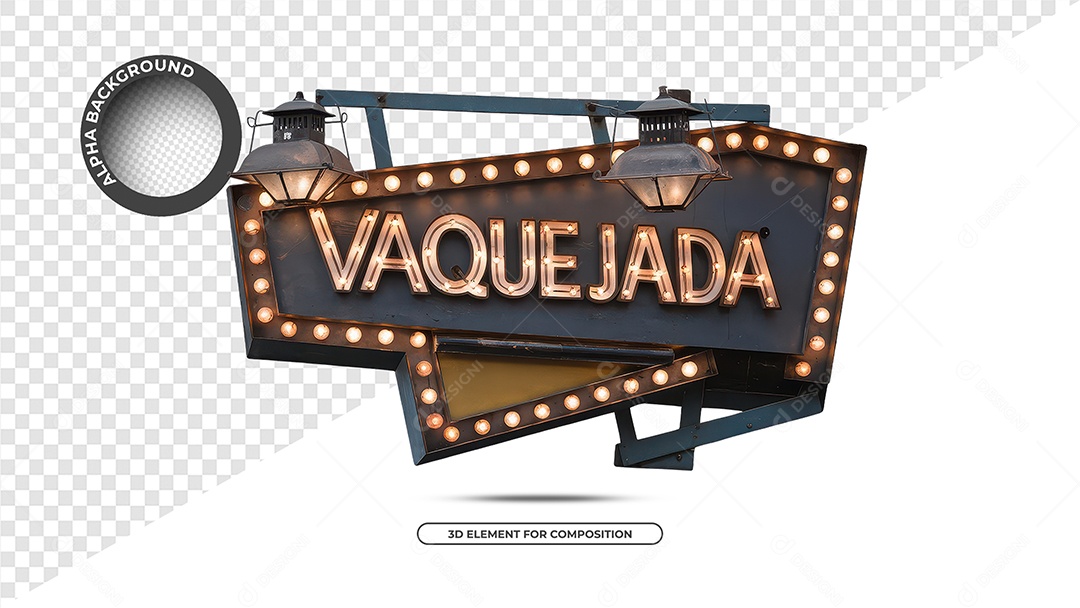 Vaquejada Selo 3D Para Composição PSD