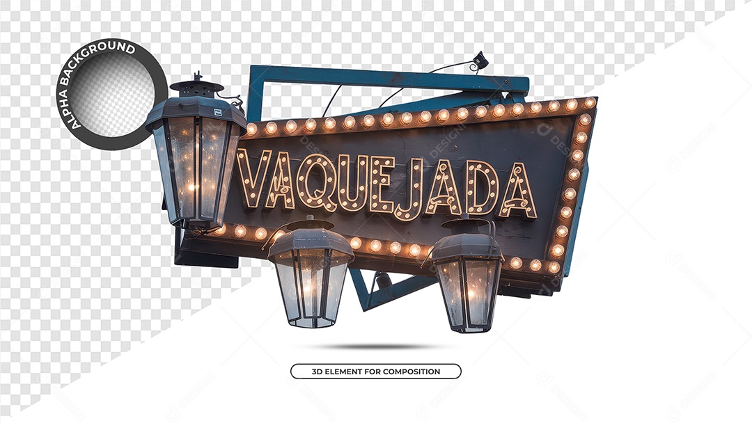 Vaquejada Selo 3D Para Composição PSD