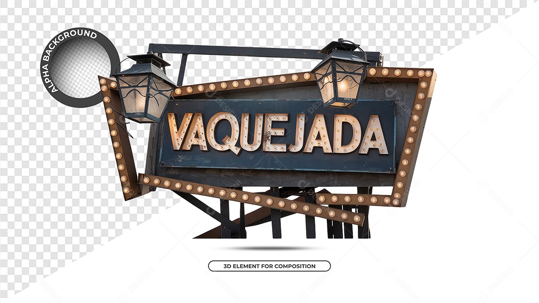 Vaquejada Selo 3D Para Composição PSD