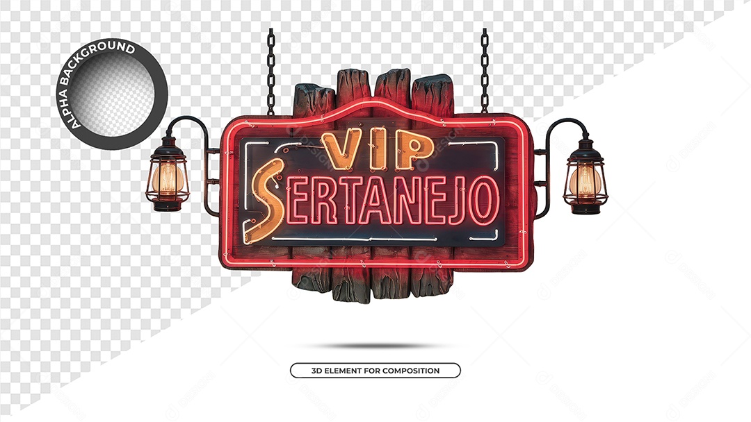 Vip Sertanejo Selo 3D Para Composição PSD
