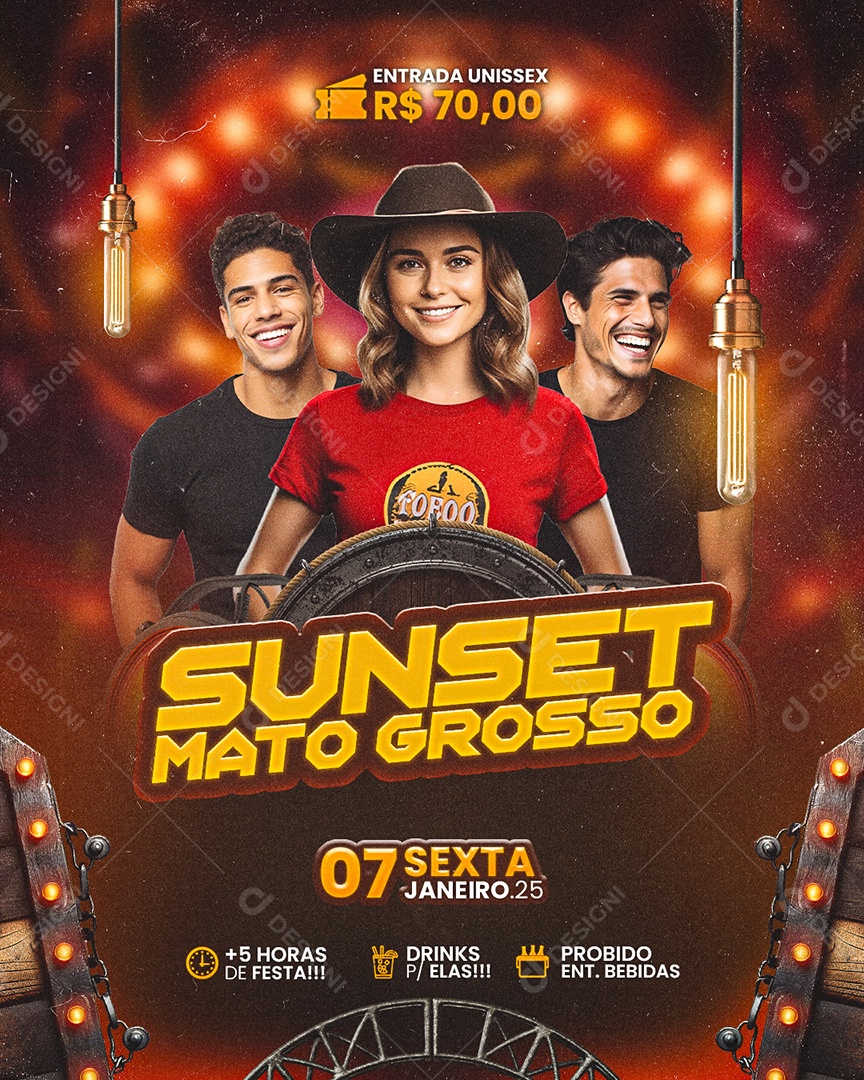 Flyer Sunset Mato Grosso Social Media PSD Editável