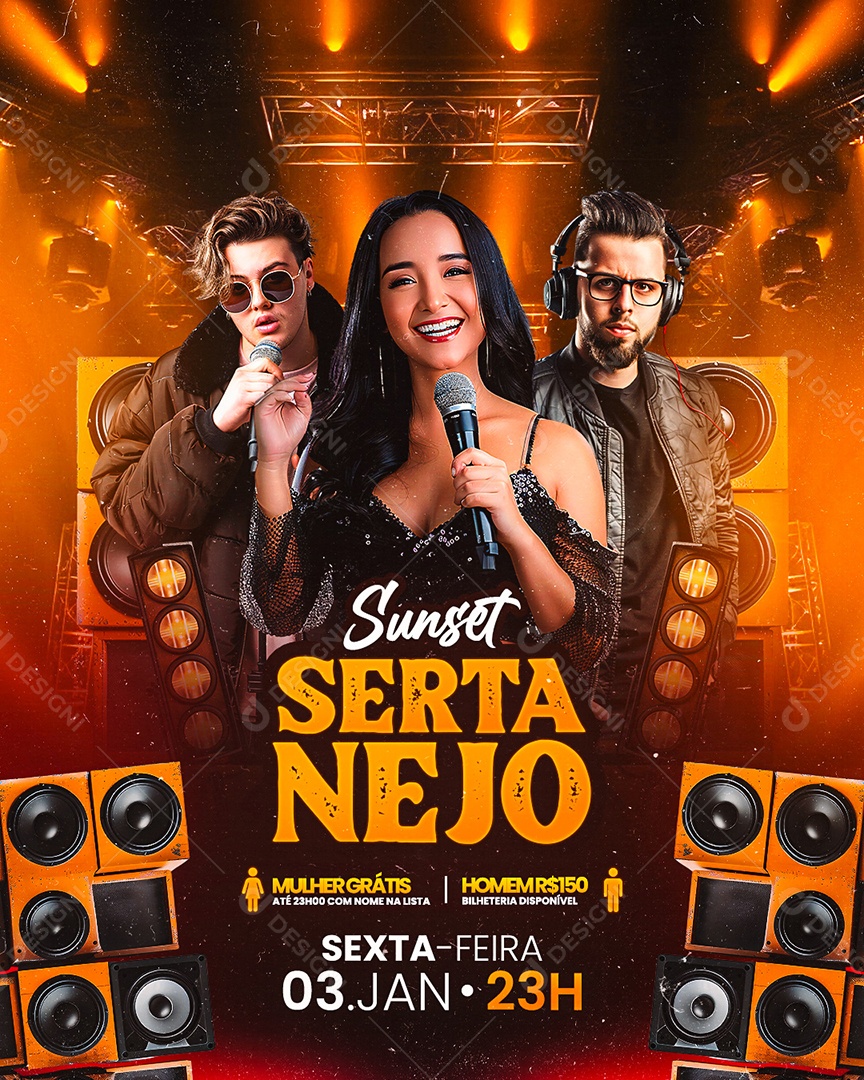 Flyer Sunset Sertanejo Social Media PSD Editável