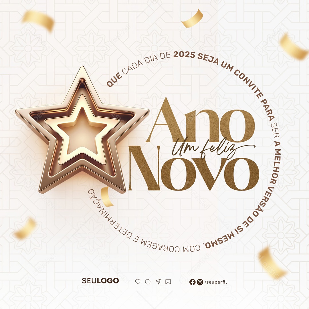 Happy New Year January 1 Social Media PSD Editable