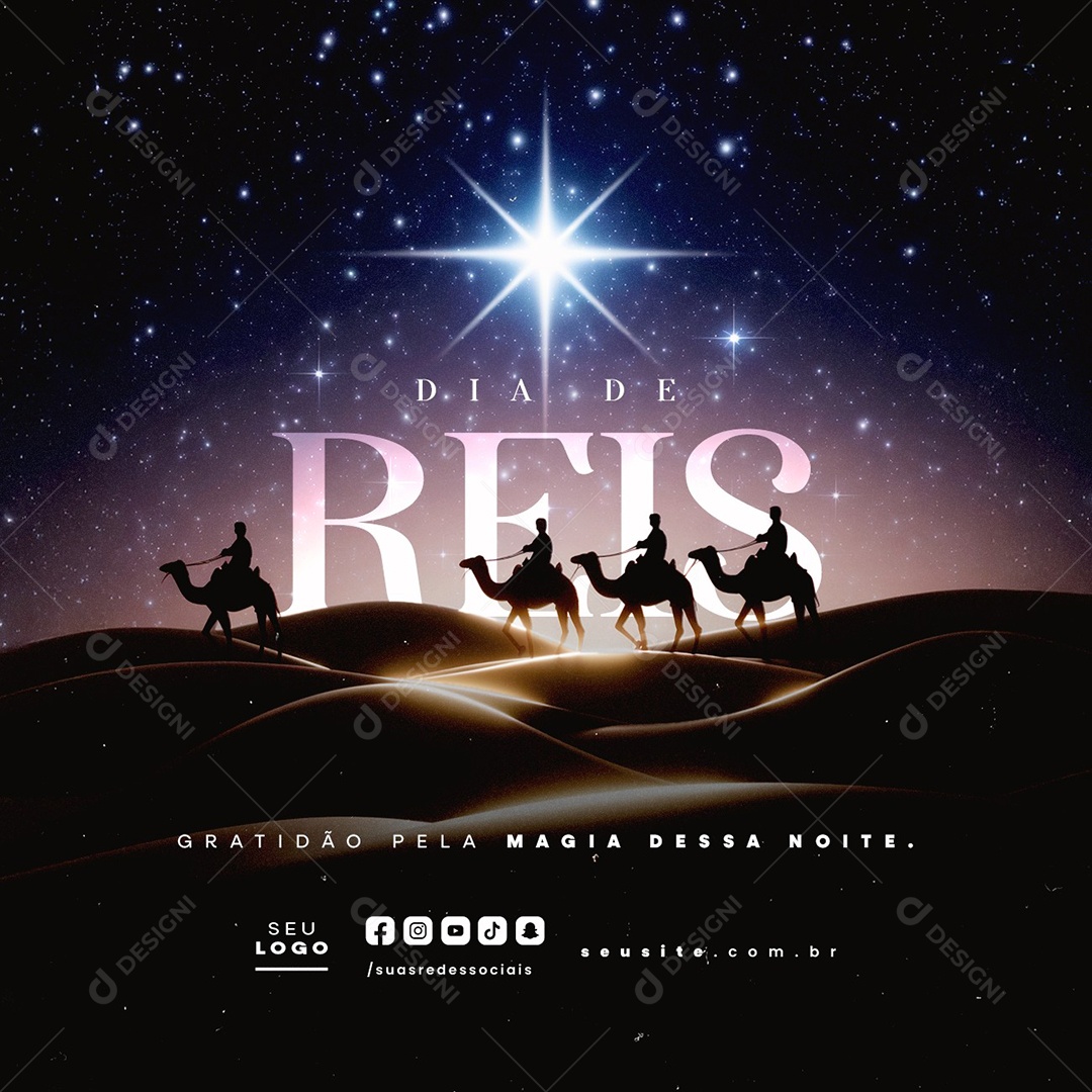 Dia de Reis 06 de Janeiro Social Media PSD Editável