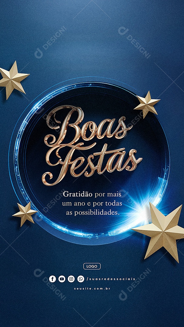 Story Boas Festas Gratidão Social Media PSD Editável