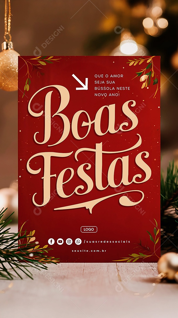 Story Boas Festas Que o Amor Seja sua Bússola Neste Novo Ano Social Media PSD Editável