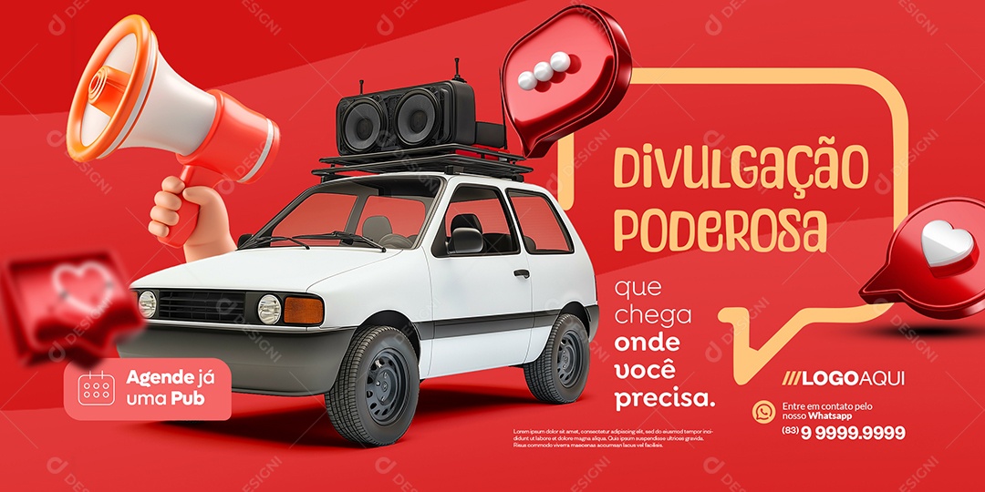 Banner Propaganda Valente Divulgação Poderosa Social Media PSD Editável