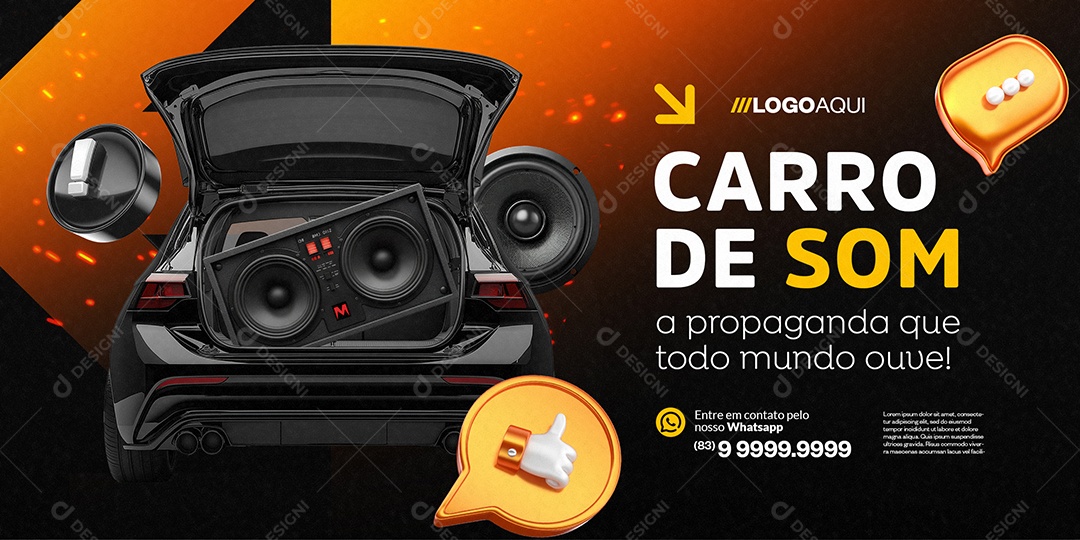 Banner Propaganda Valente Carro De Som Social Media PSD Editável
