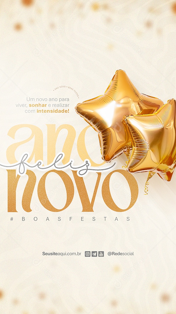 Story Feliz Ano Novo 2025 Réveillon Social Media PSD Editável