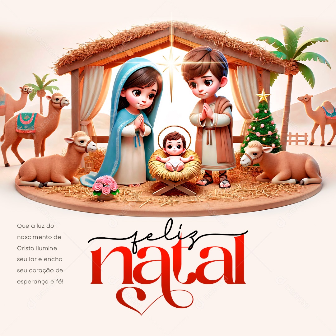 Feliz Natal Religioso 25 de Dezembro Social Media PSD Editável
