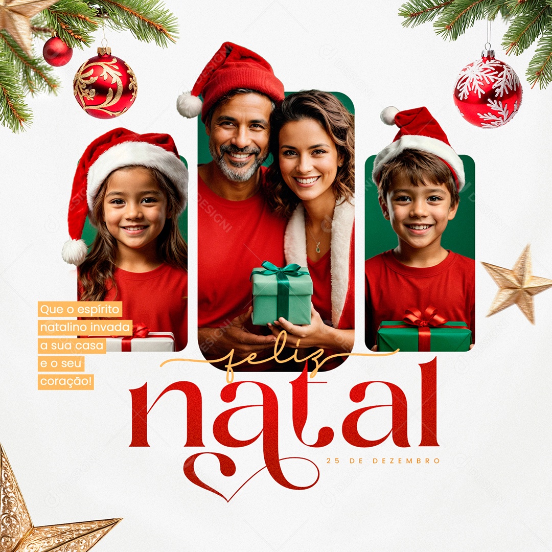 Feliz Natal 25 De Dezembro Social Media PSD Editável