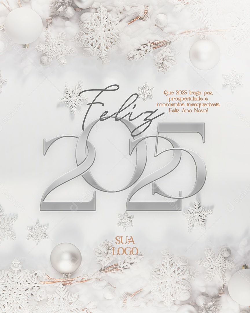 Feliz Ano Novo 2025 Réveillon Social Media PSD Editável