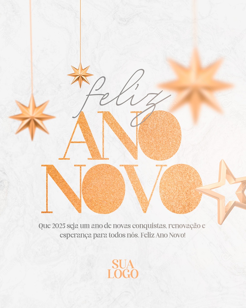 Feliz Ano Novo 2025 Réveillon Social Media PSD Editável
