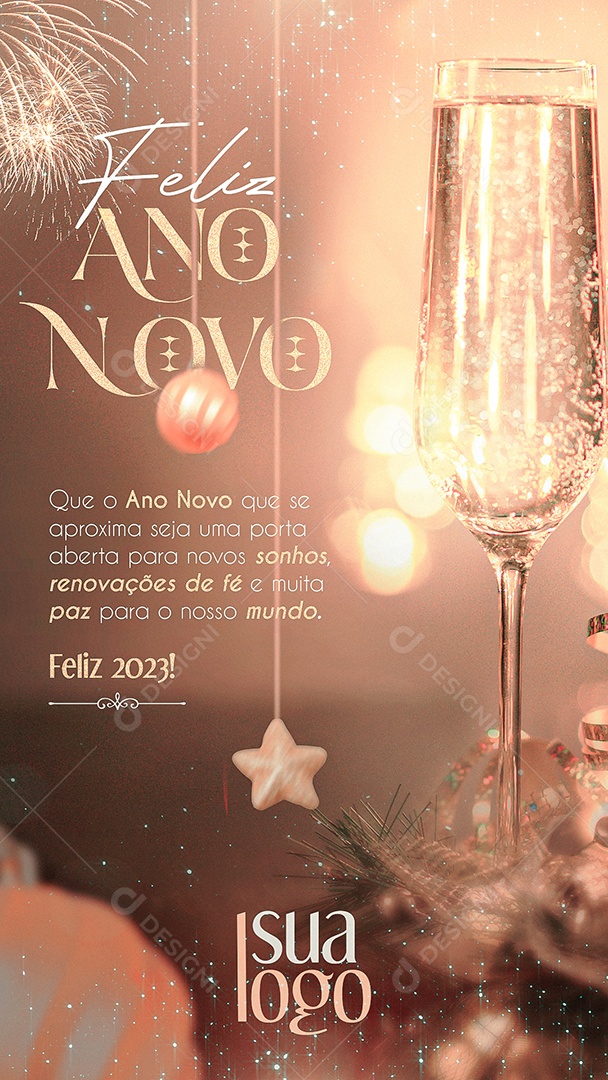 Story Feliz Ano Novo 01 de Janeiro Social Media PSD Editável