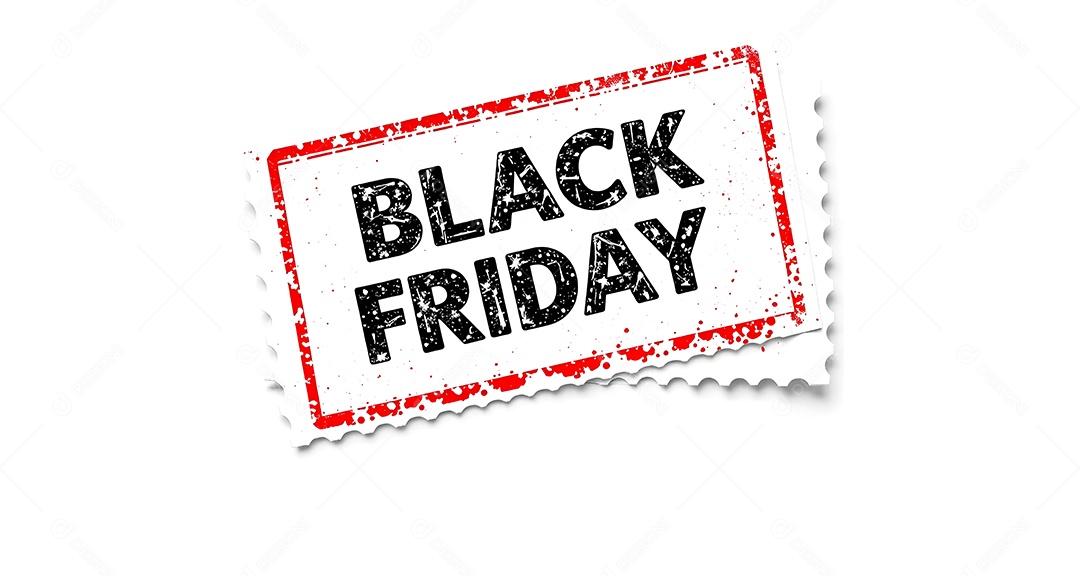 3d selo preto de sexta-feira vermelho e preto em fundo transparente