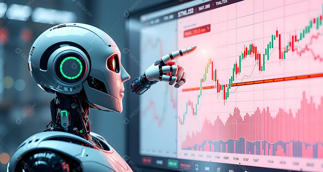 A ferramenta de inteligência artificial AI analisa o mercado de ações