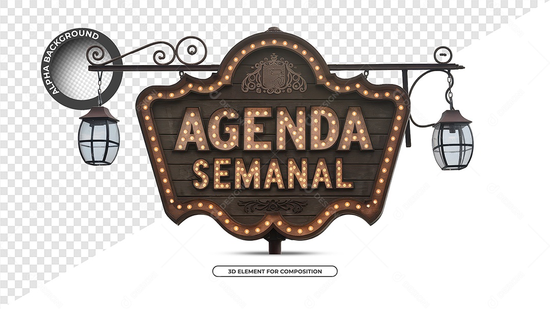 Agenda Semanal Selo 3D Para Composição PSD