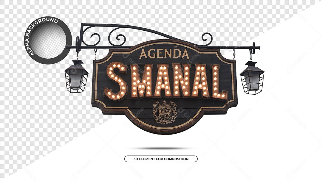 Agenda Semanal Selo 3D Para Composição PSD