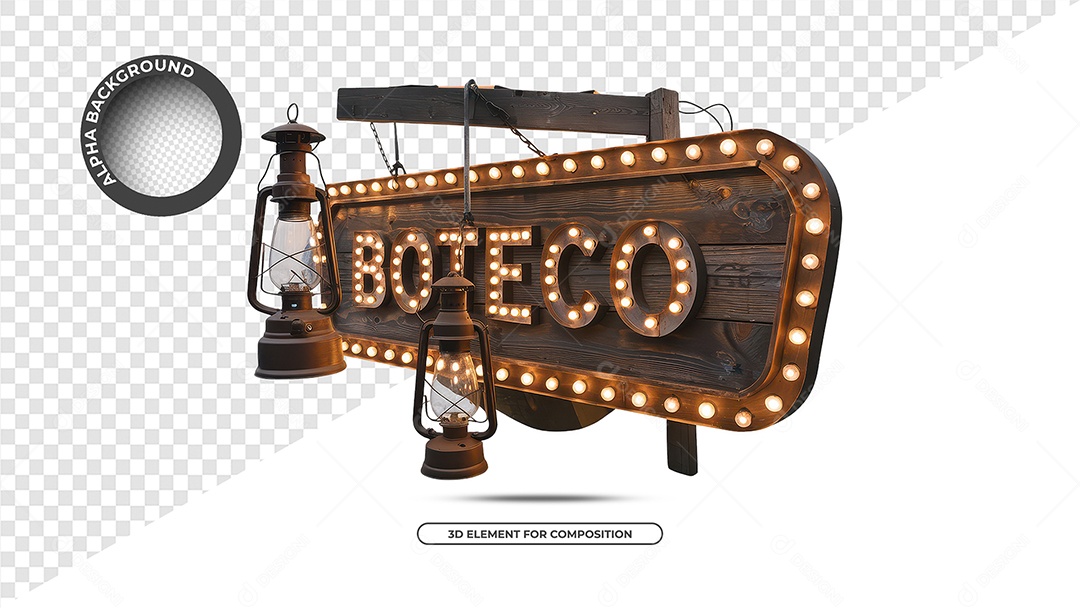 Boteco Selo 3D Para Composição PSD