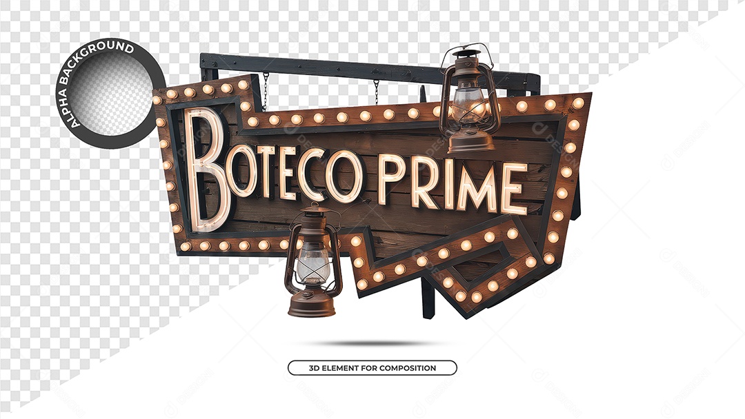 Boteco Prime Selo 3D Para Composição PSD