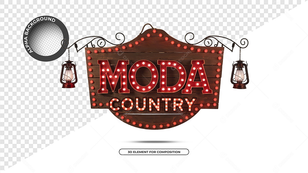 Moda Country Selo 3D Para Composição PSD