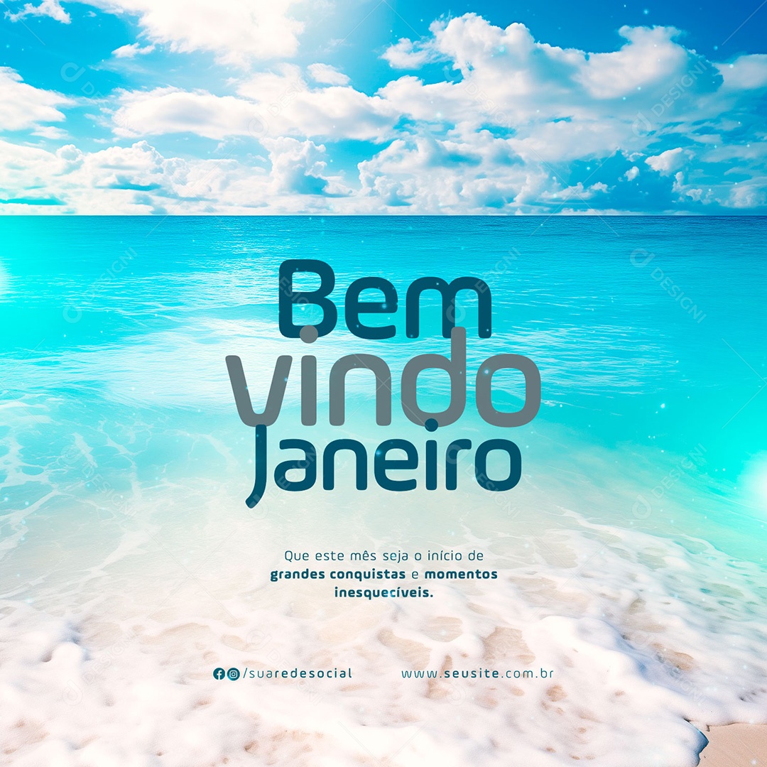 Bem Vindo Janeiro Social Media PSD Editável