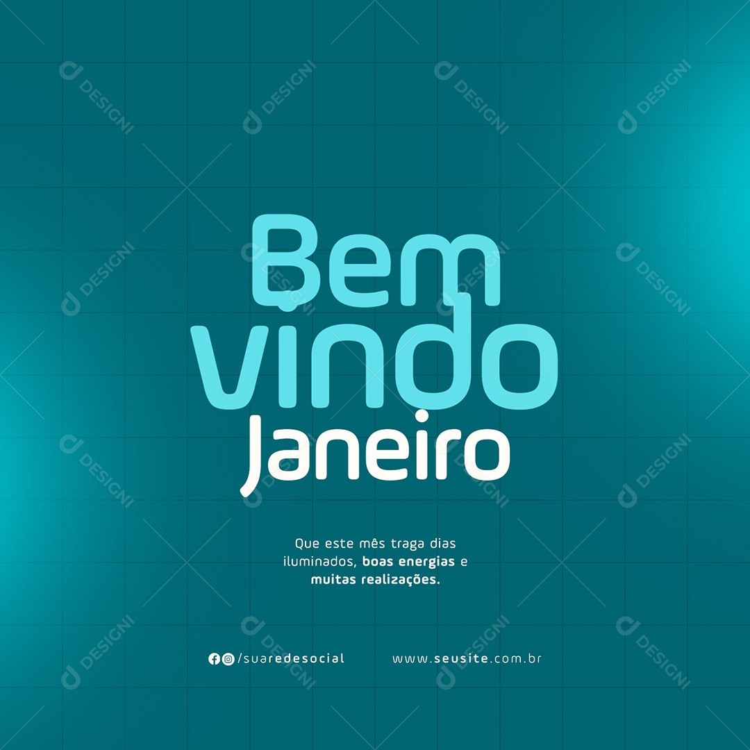 Bem Vindo Janeiro Social Media PSD Editável