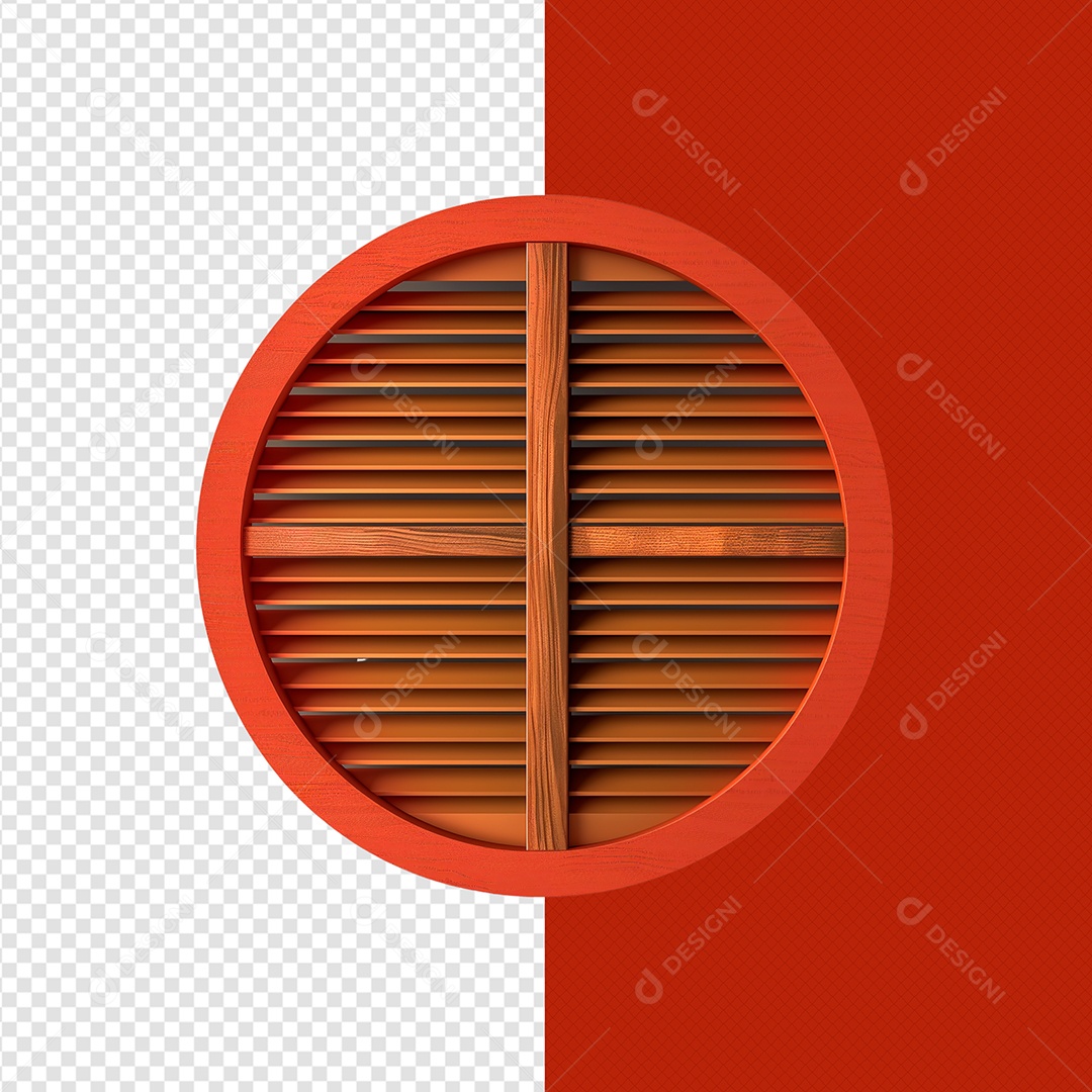 Placa de Madeira Redonda Elemento 3D para Composição PSD
