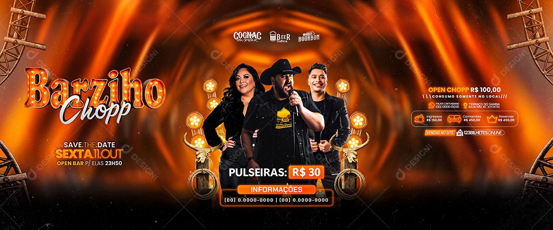 Carrossel Flyer Barzinho Chopp Social Media PSD Editável