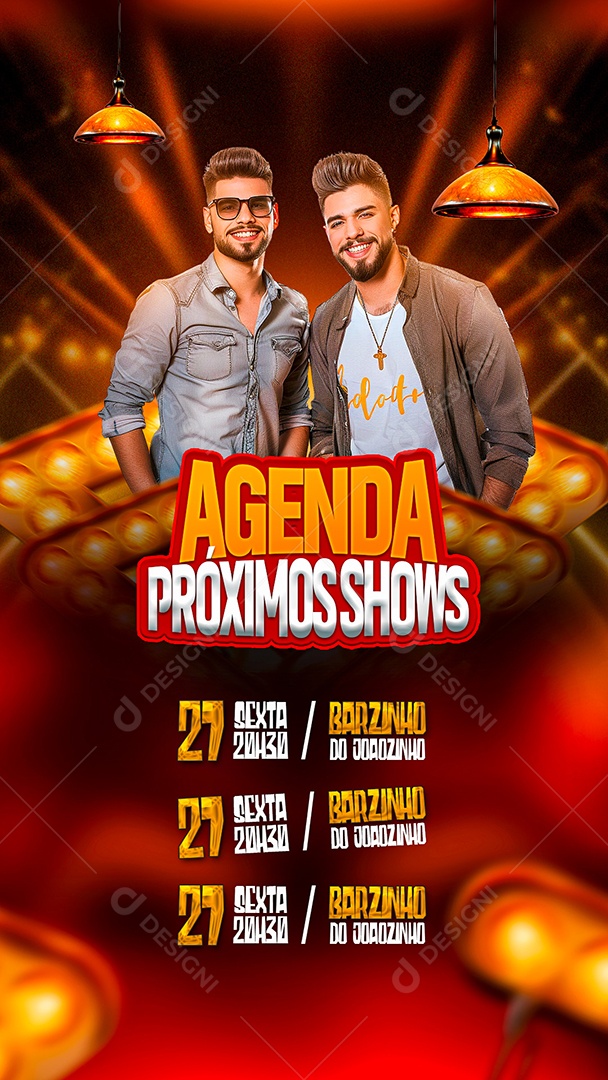 Story Flyer Agenda Próximos Shows Social Media PSD Editável