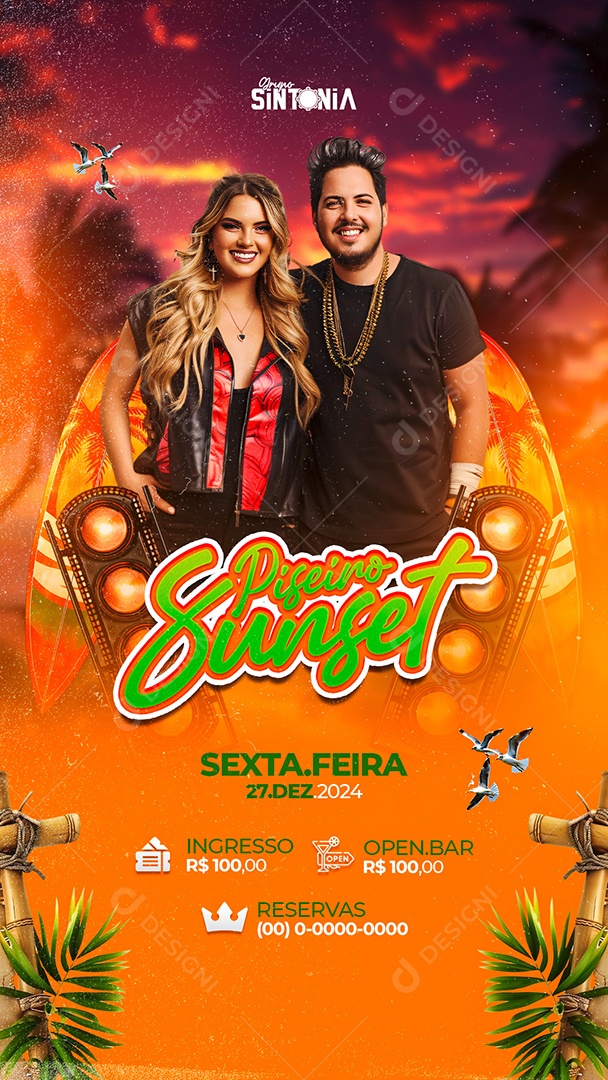 Story Flyer Piseiro Sunset Social Media PSD Editável