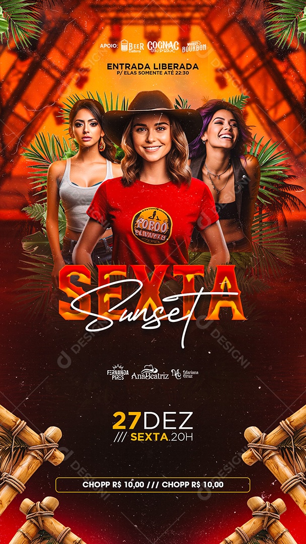 Story Flyer Sexta Sunset Social Media PSD Editável