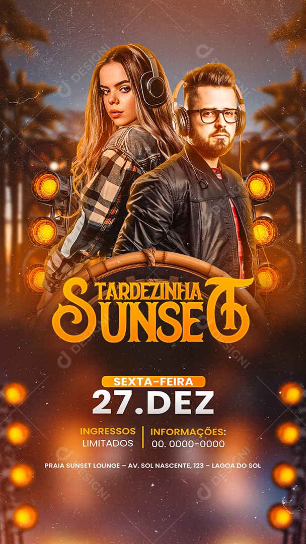 Story Flyer Tardezinha Sunset Social Media PSD Editável