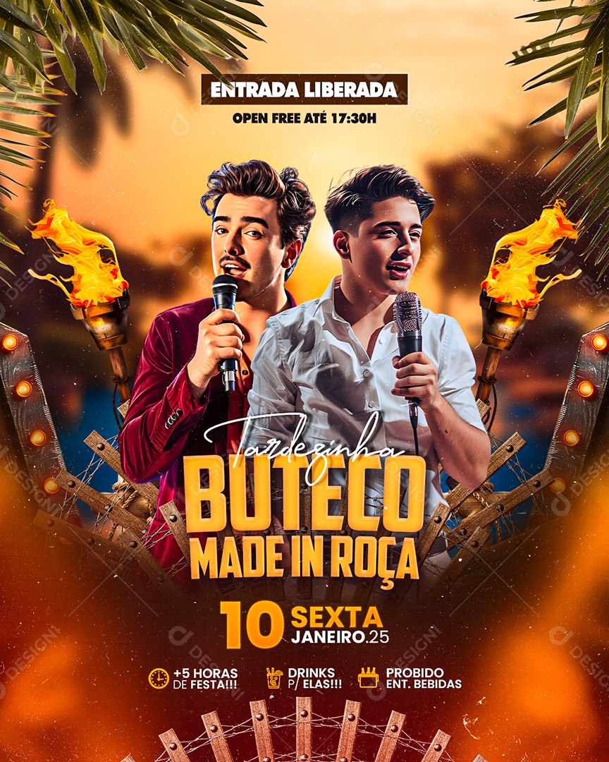 Flyer Tardezinha Buteco Made In Roça Social Media PSD Editável