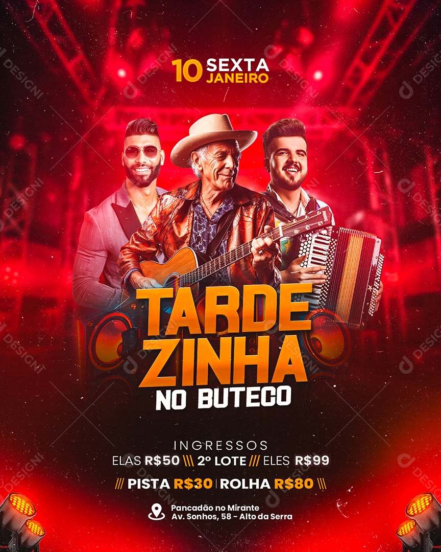 Flyer Tardezinha no Buteco Social Media PSD Editável