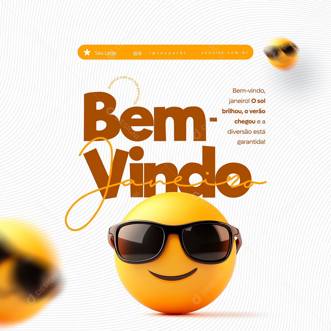 Bem Vindo Janeiro Mês dos Novos Começos Social Media PSD Editável