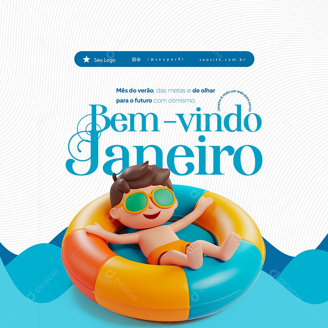Bem Vindo Janeiro Mês dos Novos Começos Social Media PSD Editável