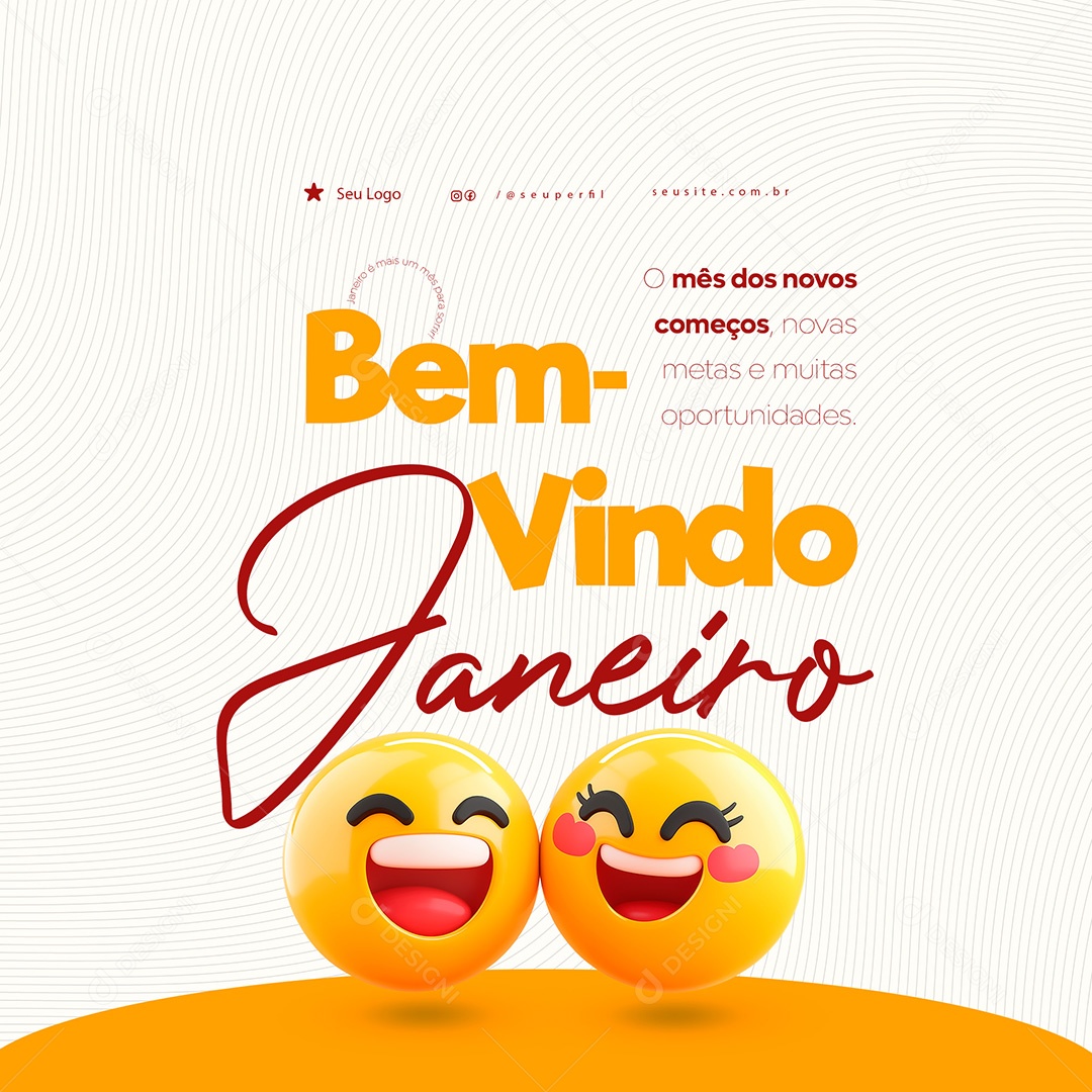 Bem Vindo Janeiro Mês dos Novos Começos Social Media PSD Editável