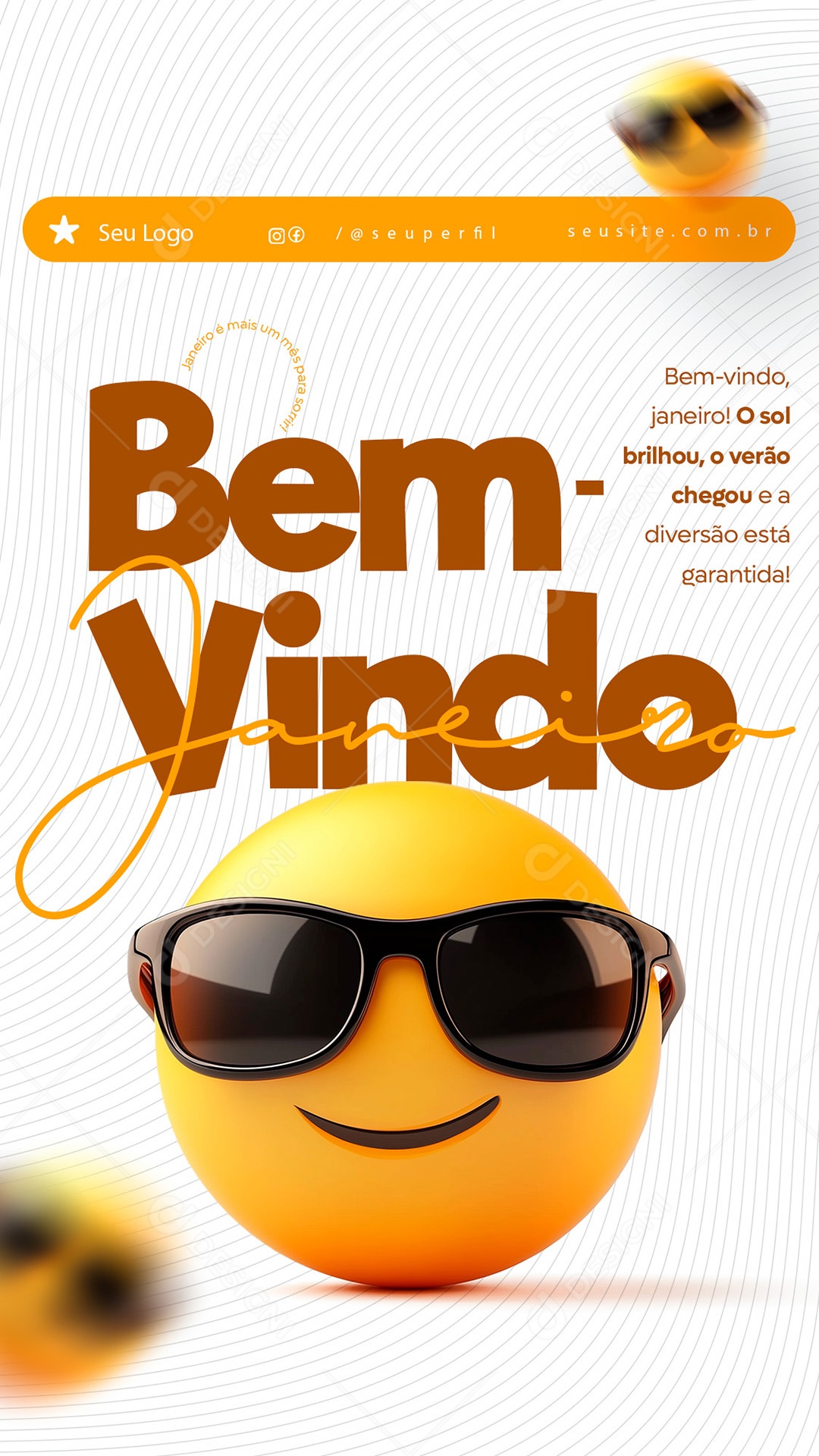 Story Bem Vindo Janeiro Mês dos Novos Começos Social Media PSD Editável