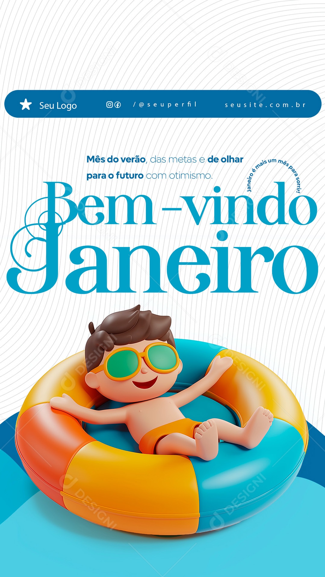 Story Bem Vindo Janeiro Mês dos Novos Começos Social Media PSD Editável