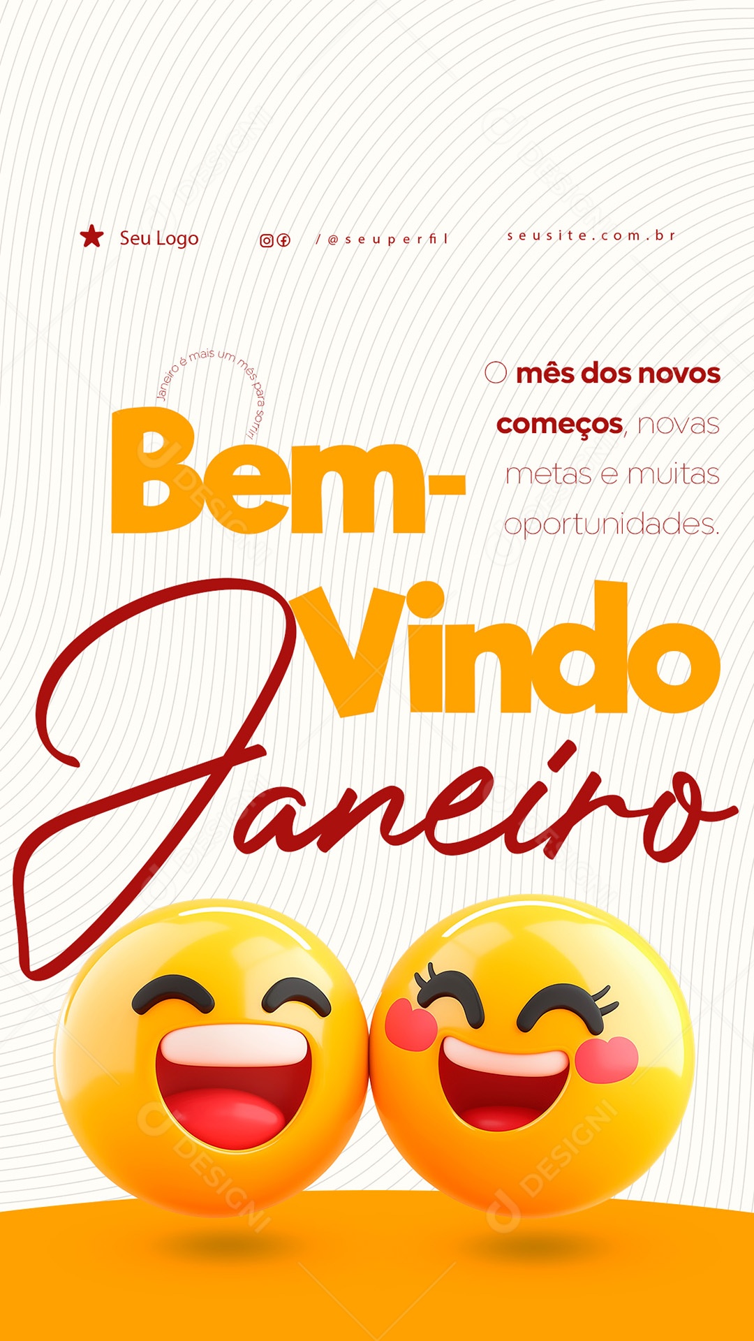 Story Bem Vindo Janeiro Mês dos Novos Começos Social Media PSD Editável