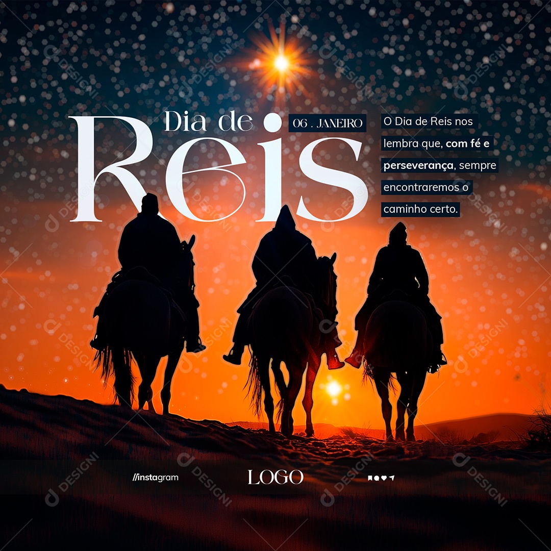 Dia de Reis 06 de Janeiro Social Media PSD Editável