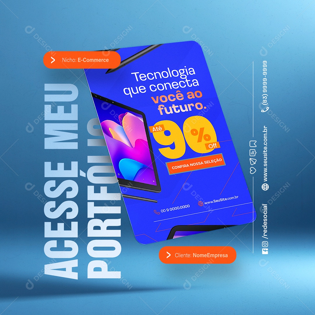 Acesse Meu Portfólio Social Media PSD Editável