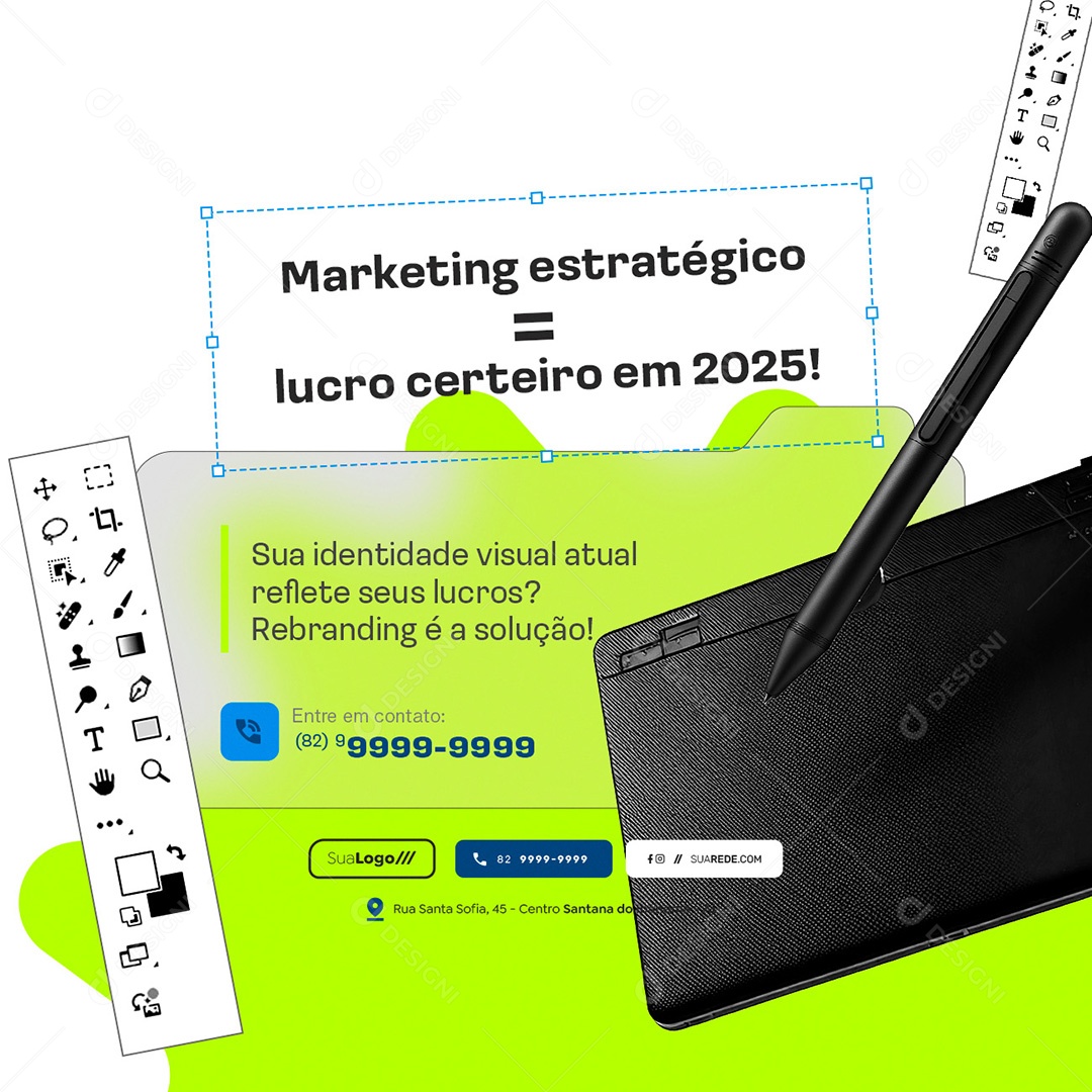 Marketing Digitial Comece 2025 Lucrando Lucro Certeiro Social Media PSD Editável
