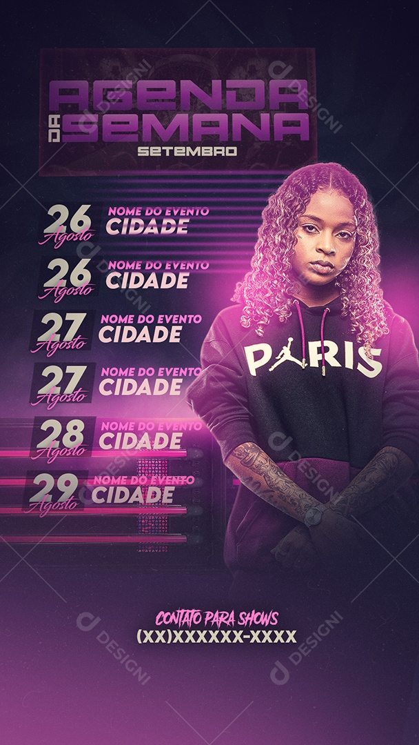 Flyer Story Agenda da Semana Social Media PSD Editável