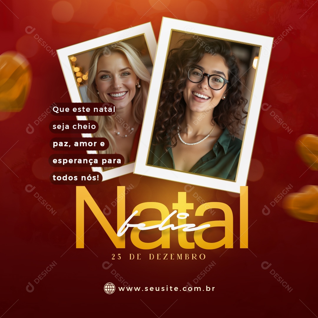 Feliz Natal 25 de Dezembro Social Media PSD Editável