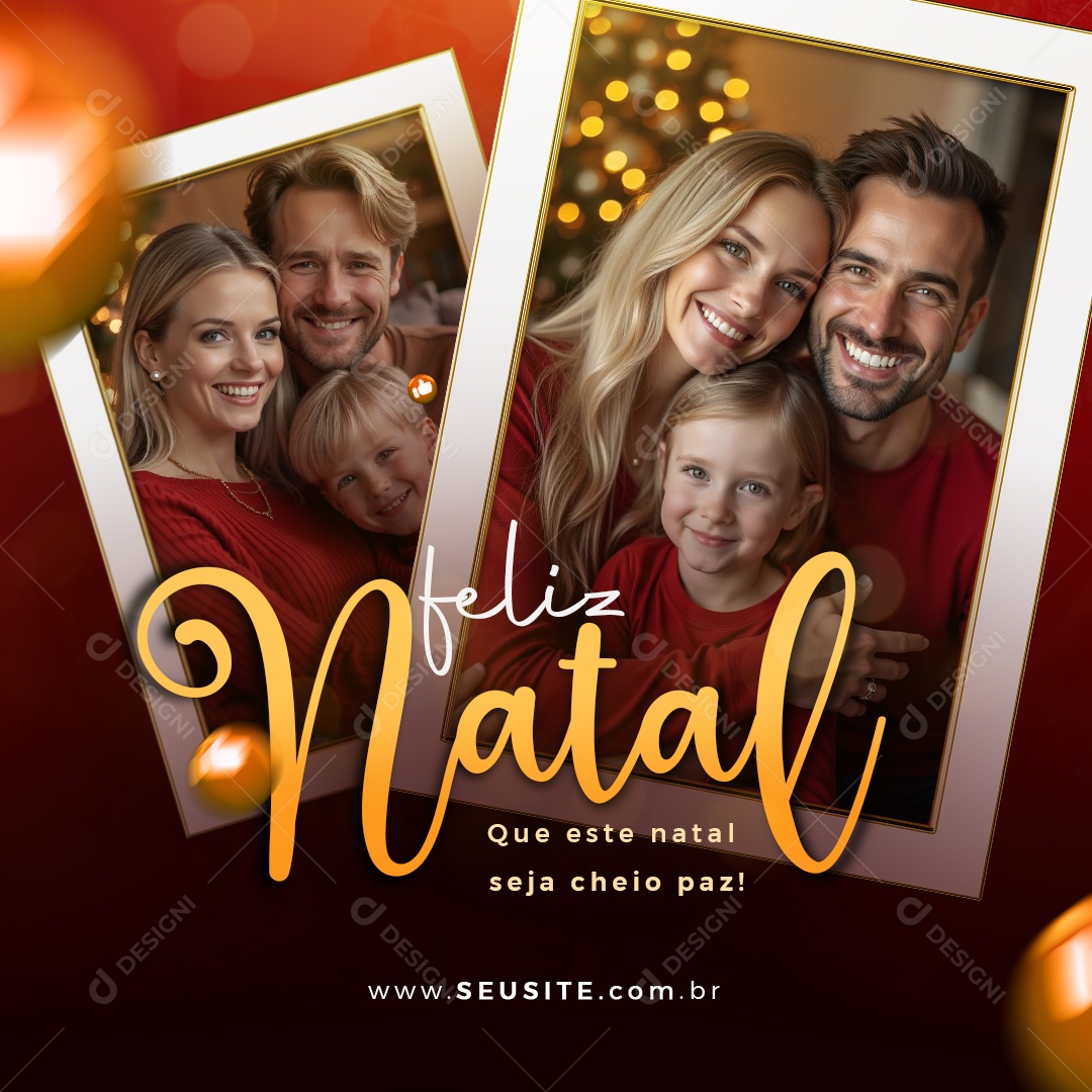 Feliz Natal 25 de Dezembro Social Media PSD Editável