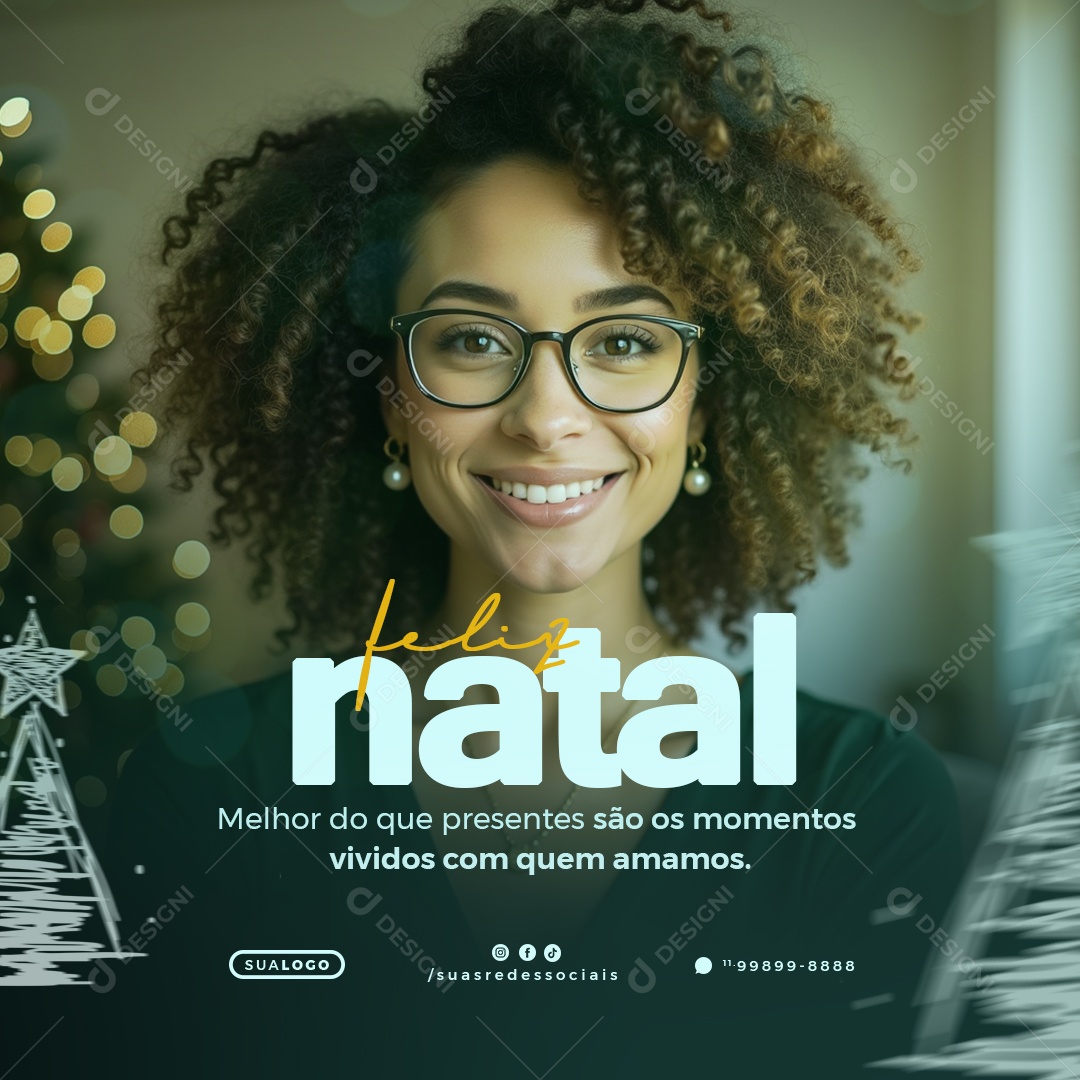 Feliz Natal 25 de Dezembro Social Media PSD Editável