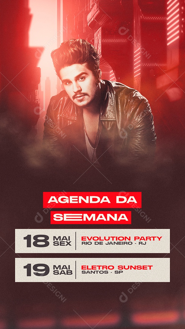 Story Flyer Agenda de Shows Social Media PSD Editável