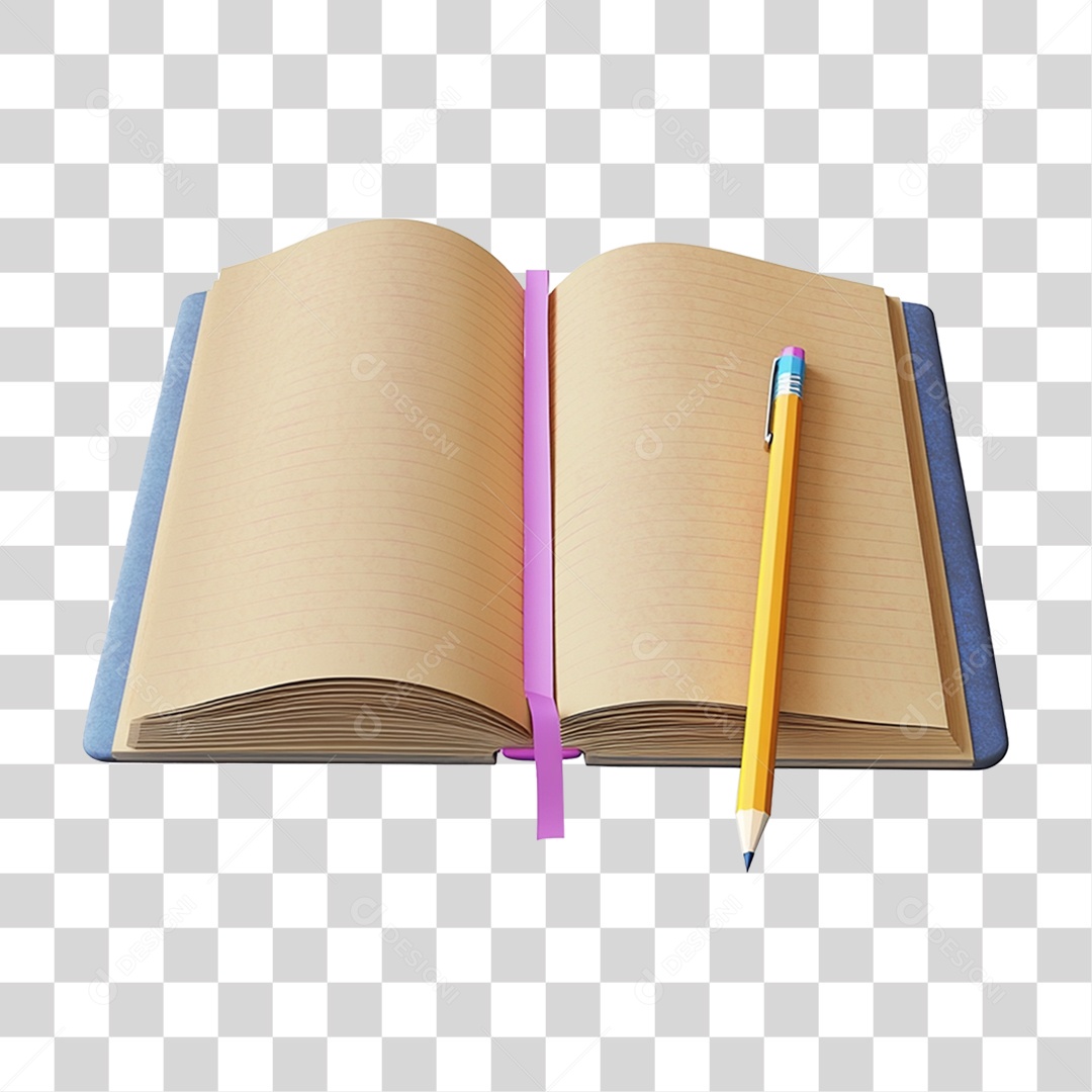 Agenda com Lápis PNG Transparente